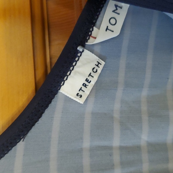 Tommy Hilfiger Womans Stretch Navy Striped Sleeveless Racerback Dress Size M - Picture 6 of 12